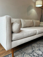 West Elm MCM Sectional with Chaise in Cream Linen