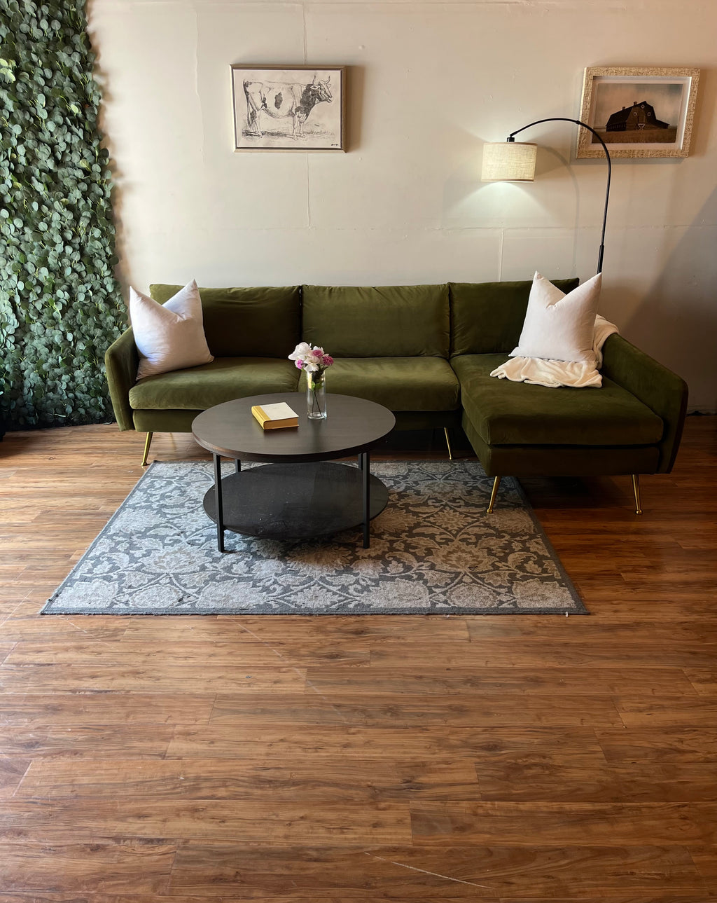 Albany Park Sectional in Olive Green