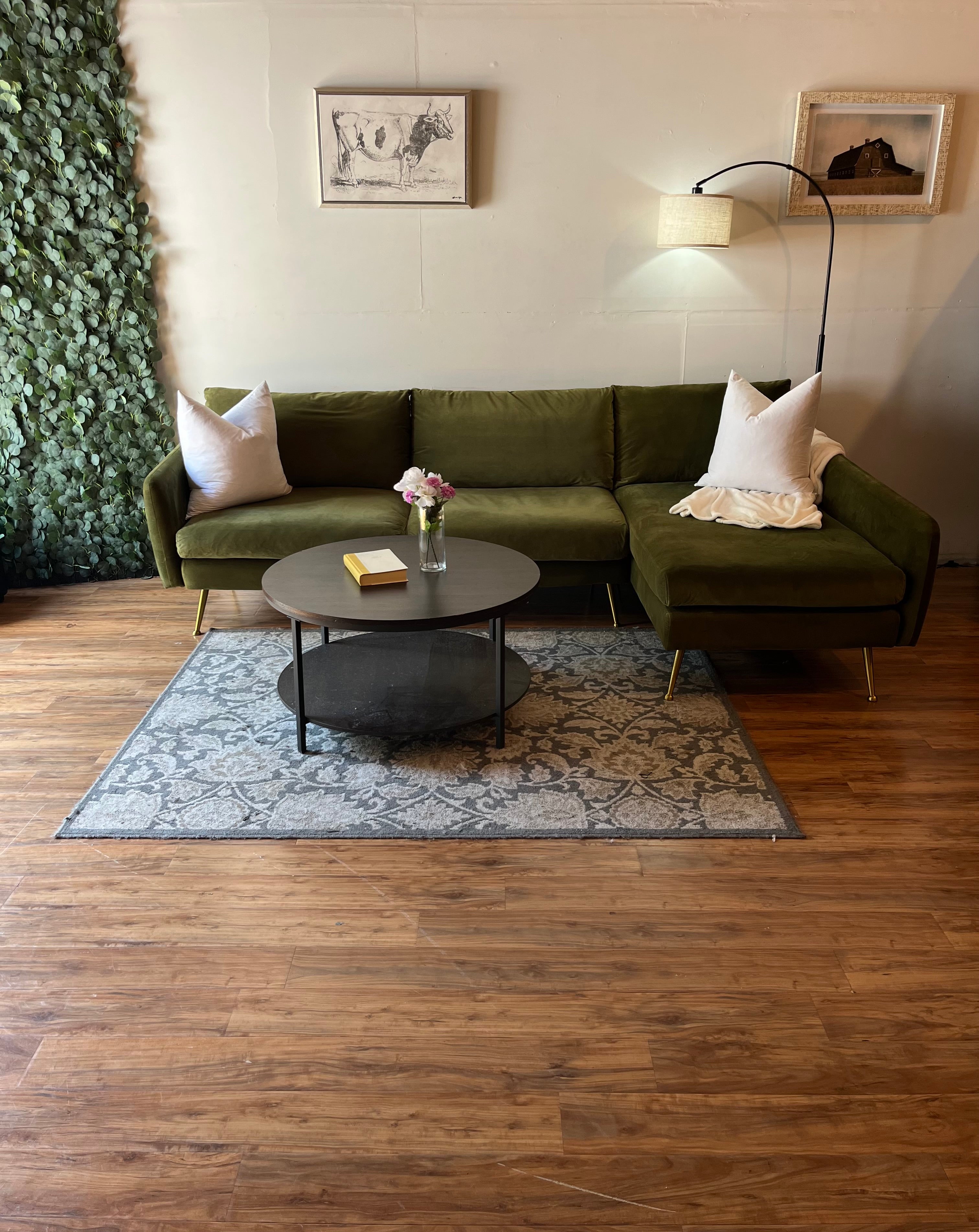Albany Park Sectional in Olive Green
