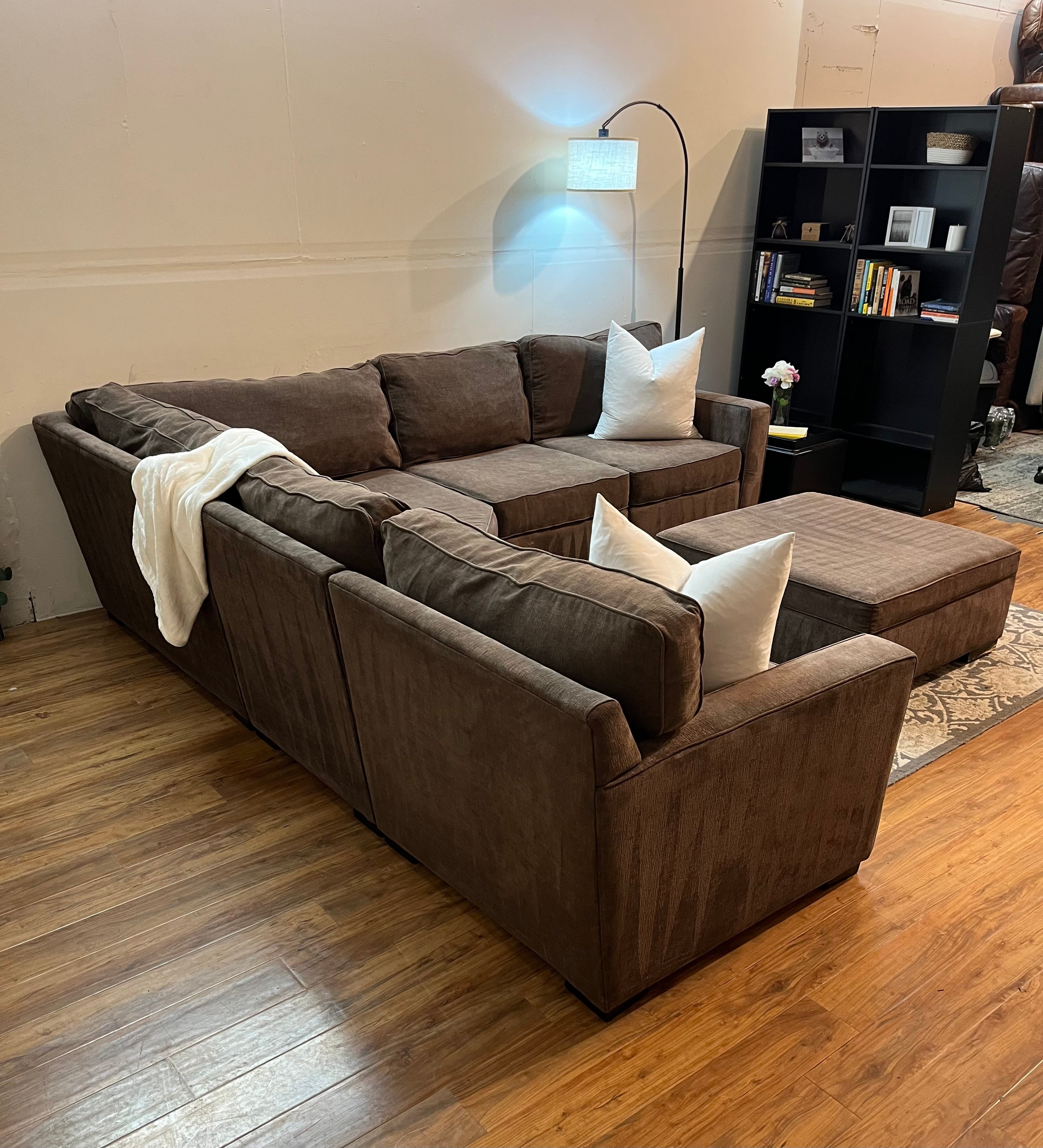 Macy’s Radley Sectional with Ottoman in Java Brown