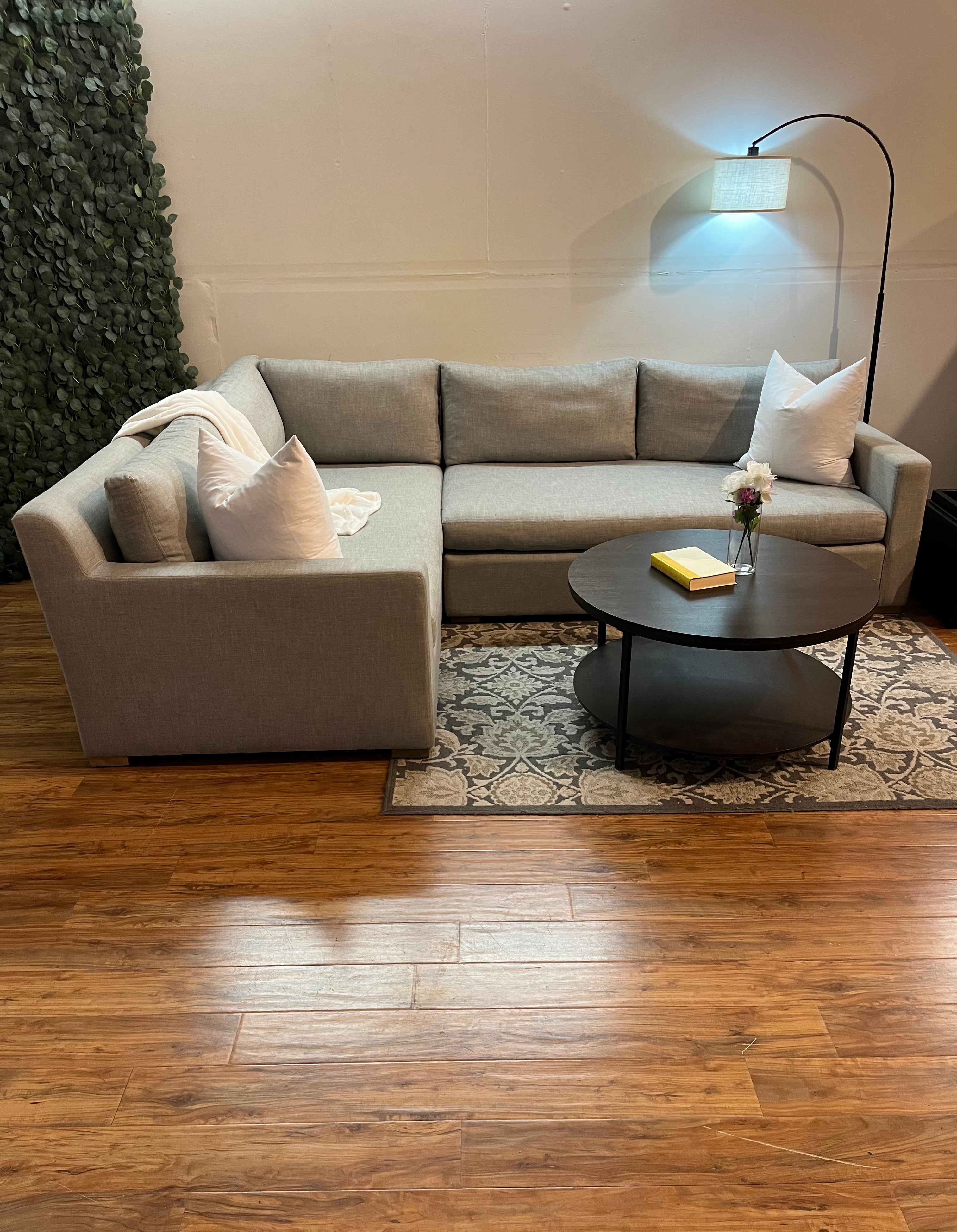 Restoration Hardware Belgian Track Arm Sectional in Fog