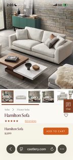 Castlery Hamilton Sofa in Brilliant White