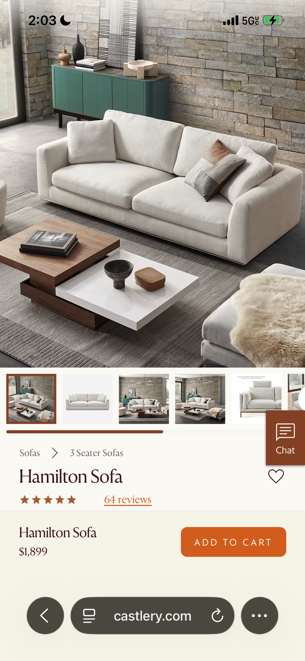 Castlery Hamilton Sofa in Brilliant White
