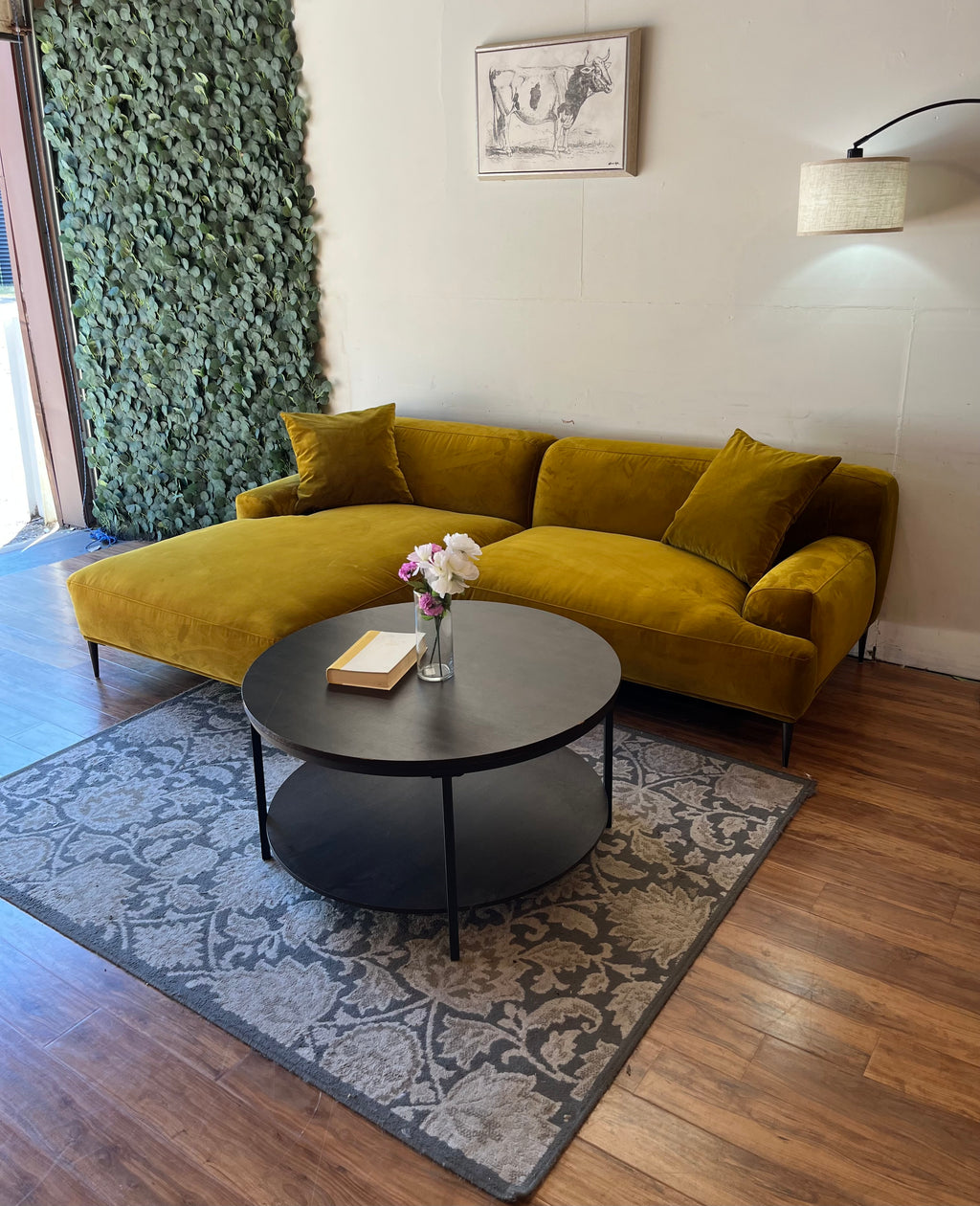 Article Abisko Velvet Sectional - Yarrow Gold
