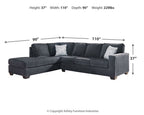 Altari 2-Piece Sleeper Sectional with LAF Chaise in Slate