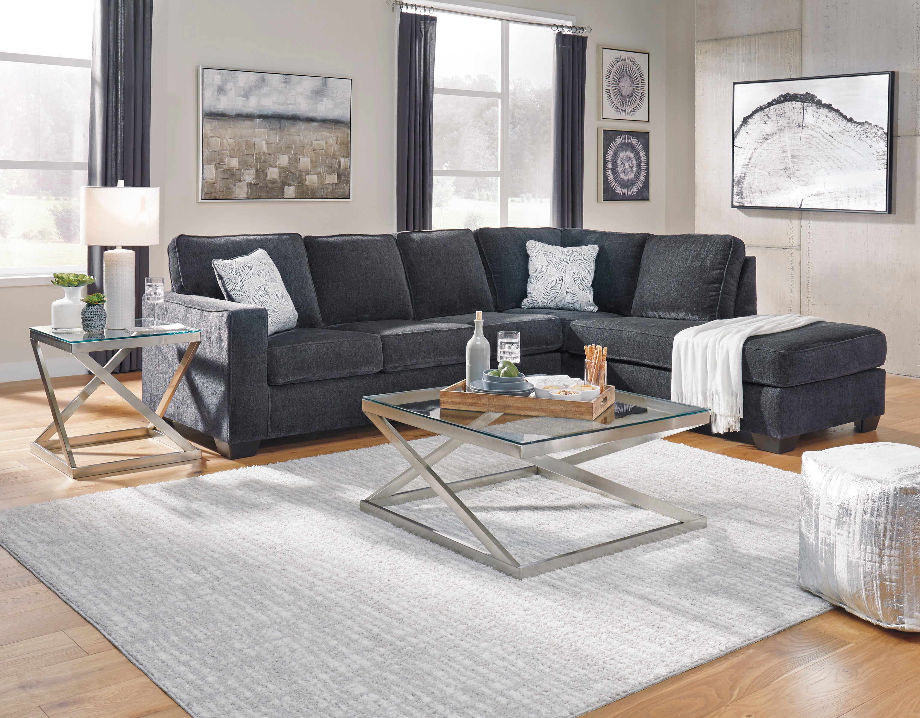 Ashford 2-Piece Sectional with RAF Chaise in Slate