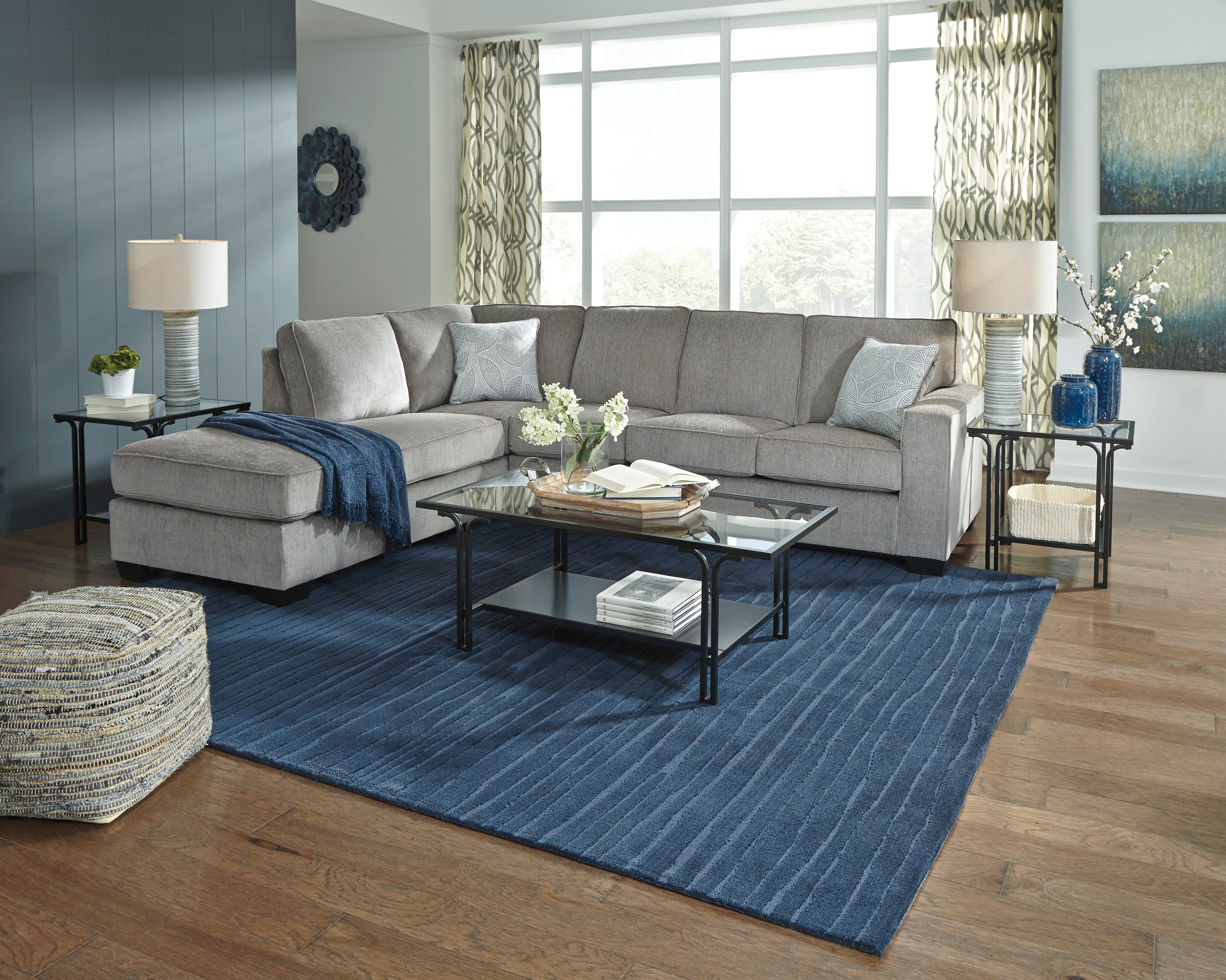 Altari 2-Piece Sleeper Sectional with LAF Chaise in Alloy