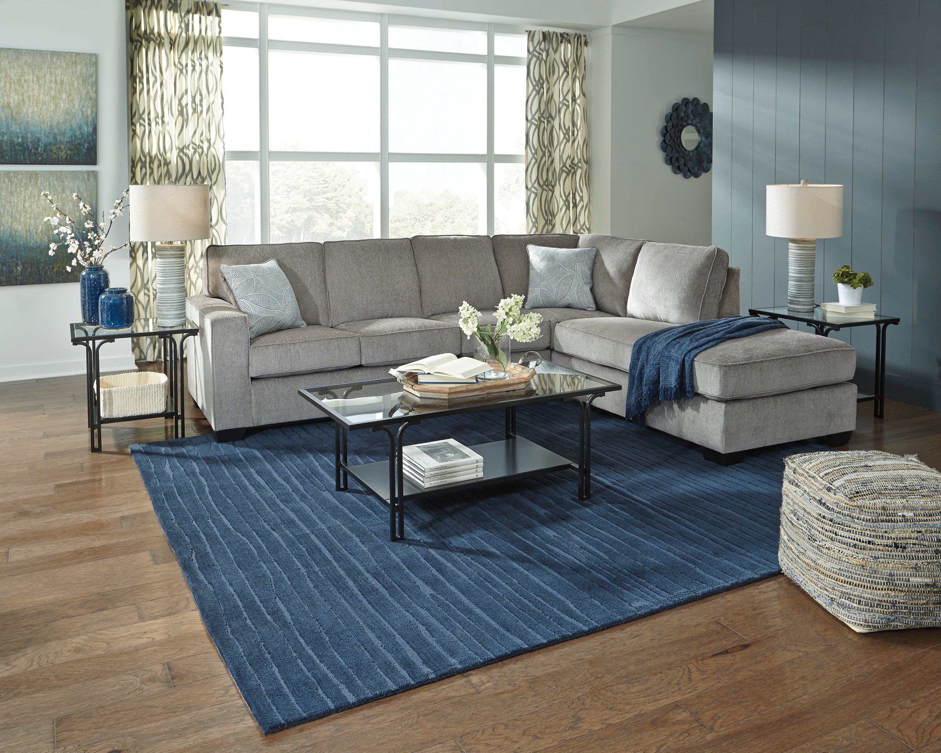 Altari 2-Piece Sleeper Sectional with RAF Chaise in Alloy
