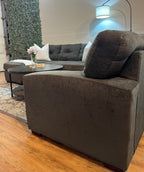 Jordan’s Furniture Sectional and Loveseat Set in Charcoal Gray