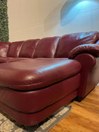 Natuzzi Italia Leather Sectional in Burgundy