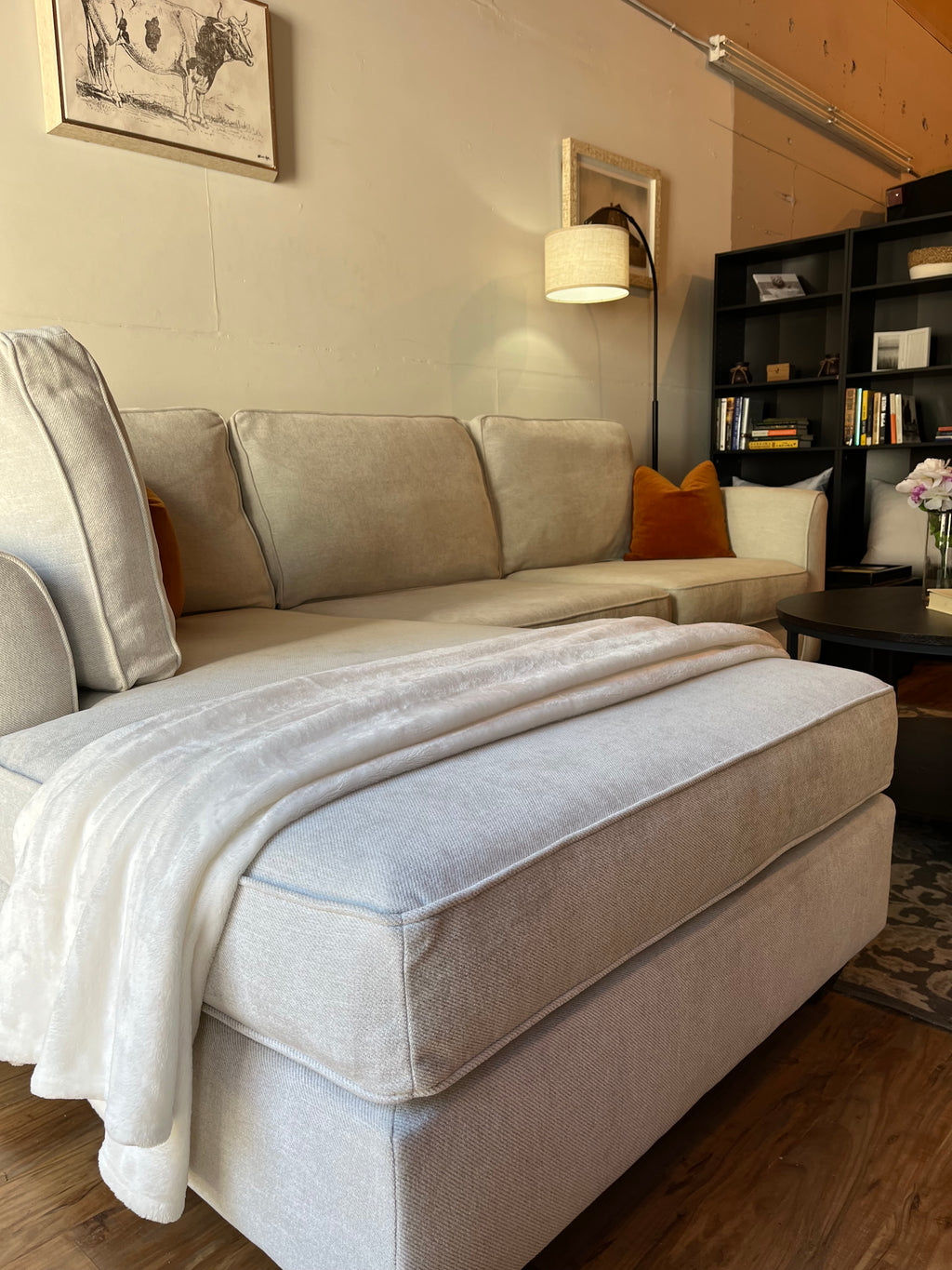 Jordan’s Furniture Sectional in Pearl White