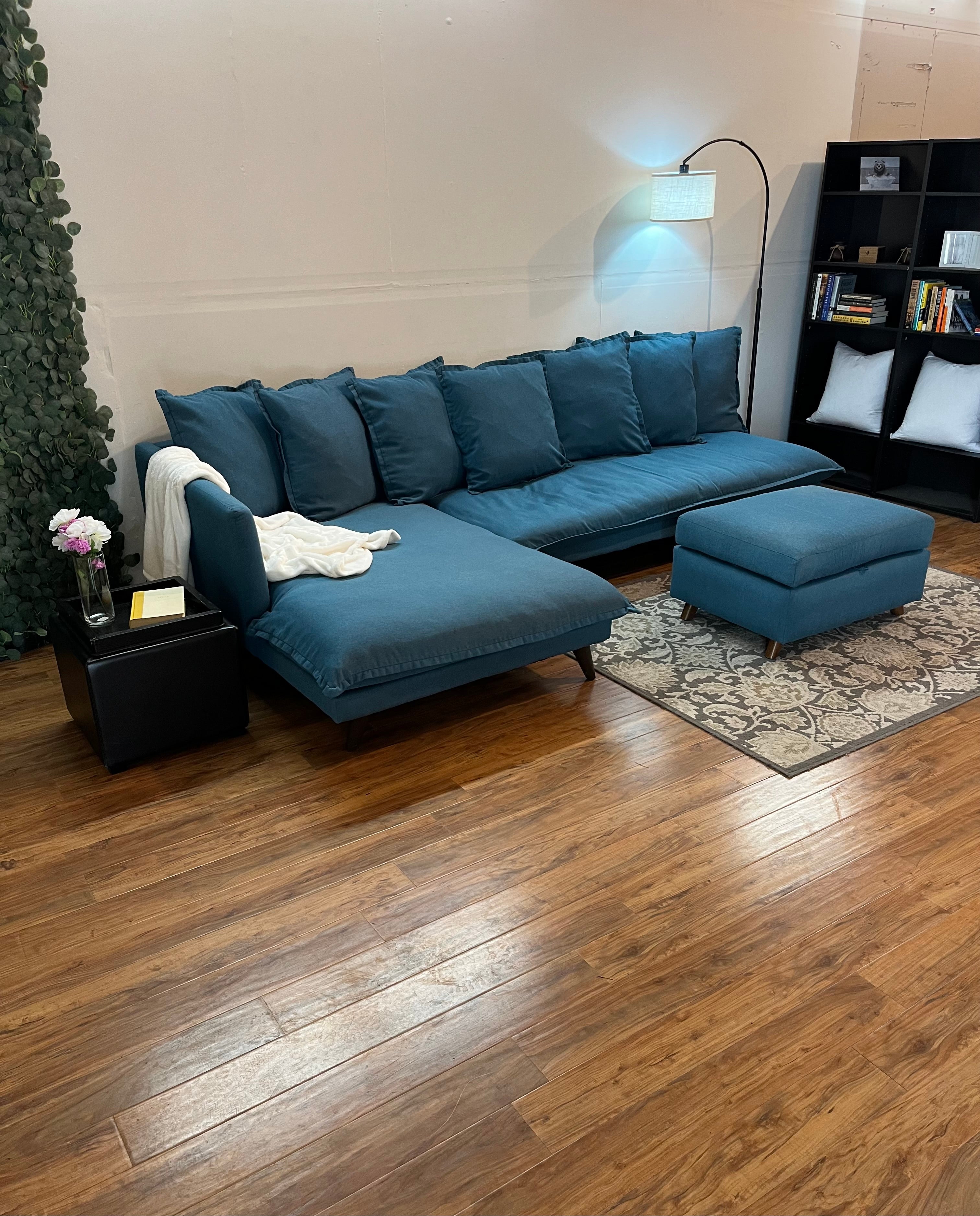 Joybird Denna Sectional in Lagoon