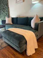 Article Sven Velvet Sectional in Pacific Blue