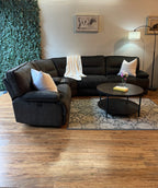 Jordan’s Furniture Reclining Sectional in Charcoal Gray