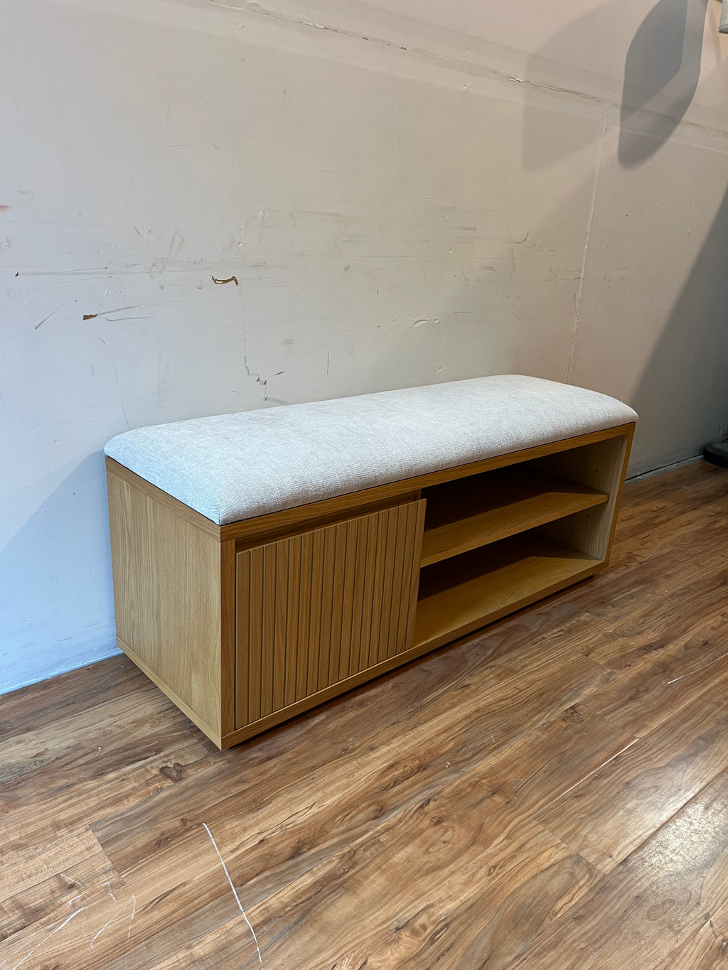 Article Kouva 47" Bench - Natural Oak and Santolina Gray