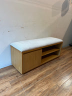 Article Kouva 47" Bench - Natural Oak and Santolina Gray