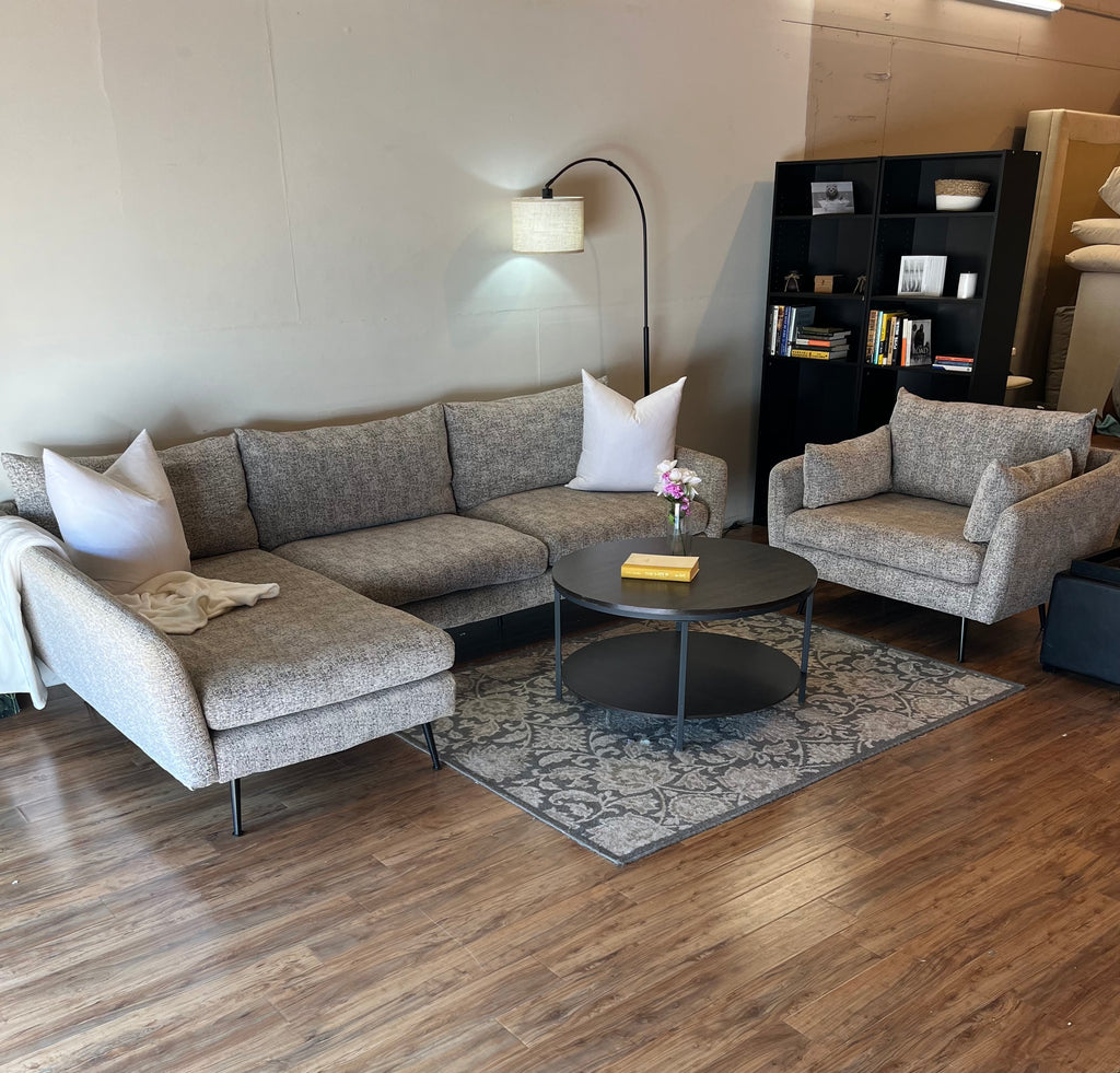Albany Park Lido Sectional with Oversized Chair in Pebble Gray
