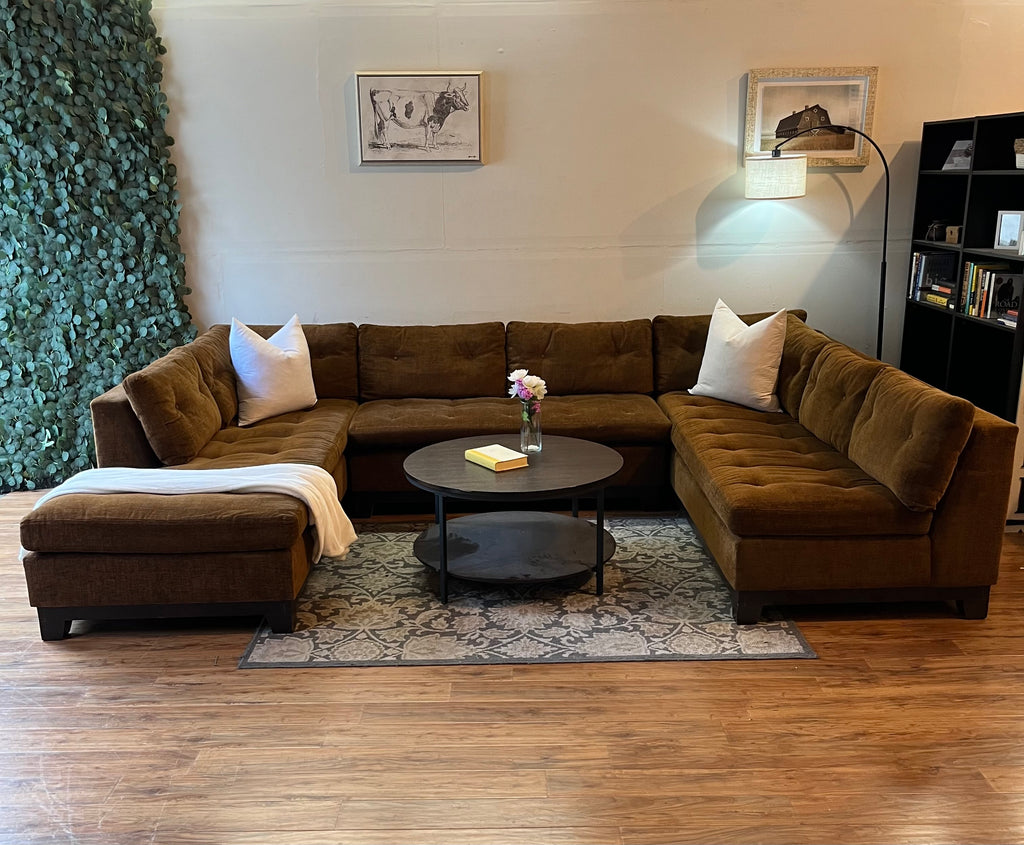 ABC Carpet & Home Tufted Sectional in Rich Caramel