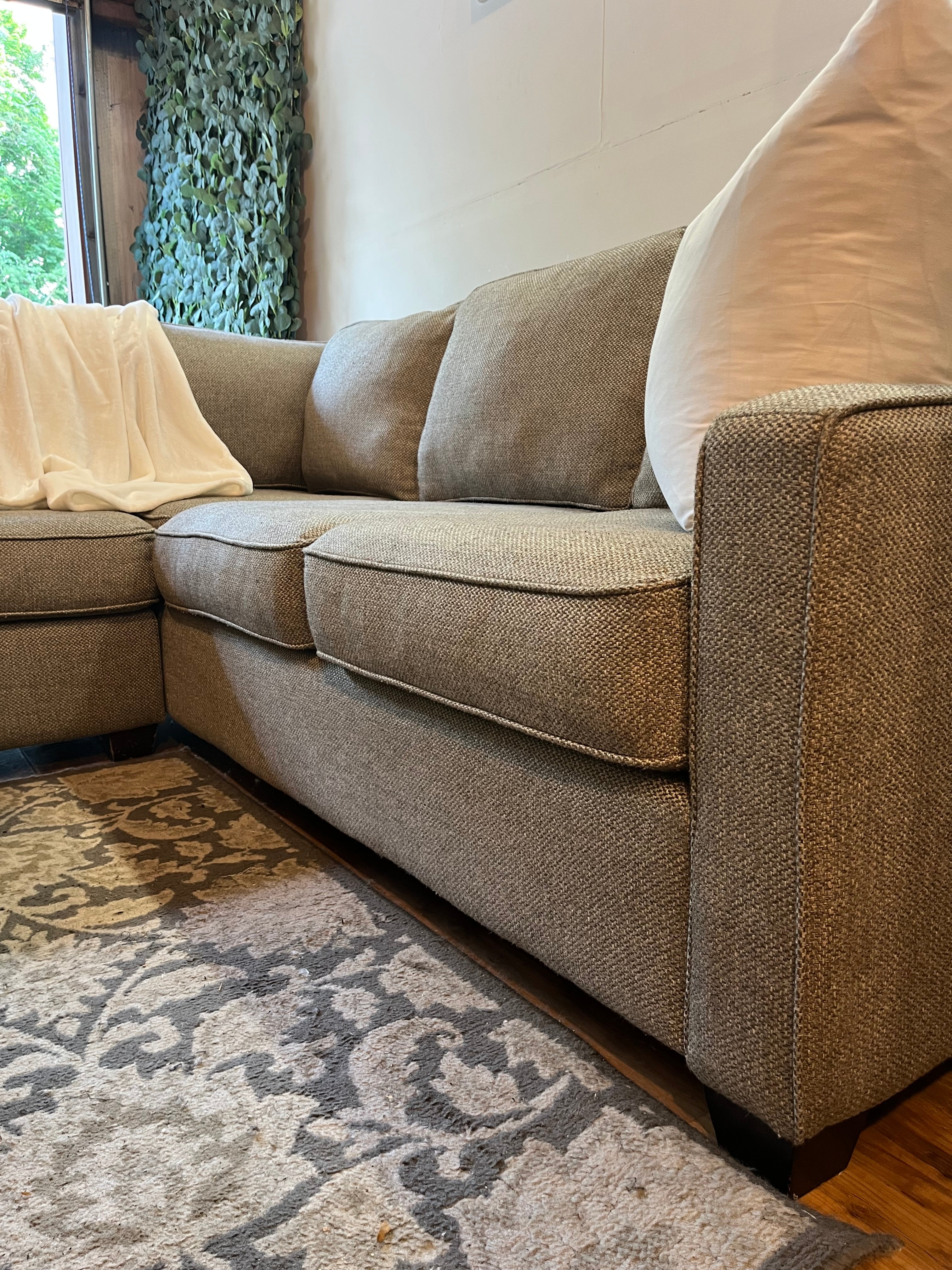Boston Interiors Sectional in Stone Gray