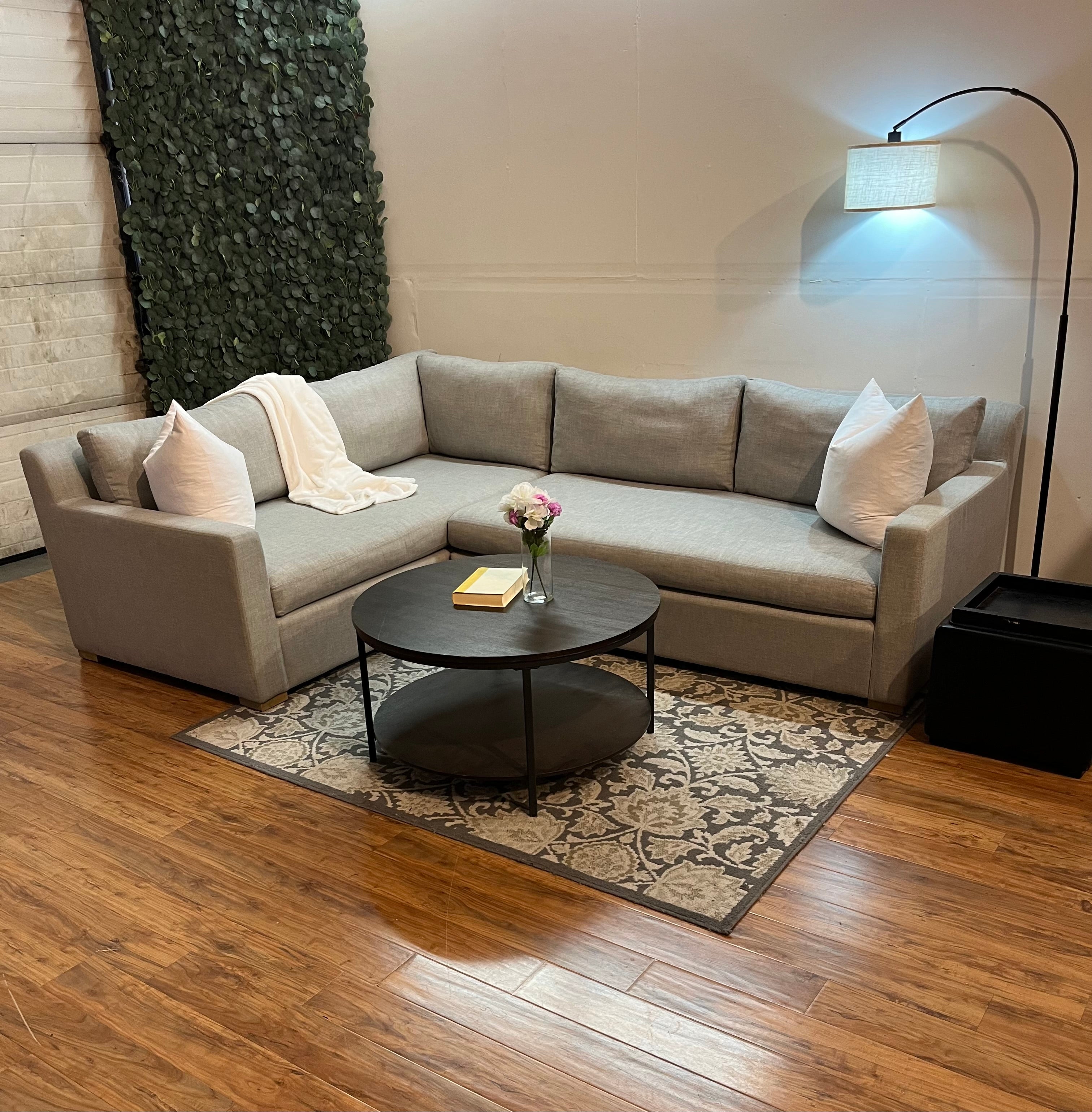 Restoration Hardware Belgian Track Arm Sectional in Fog