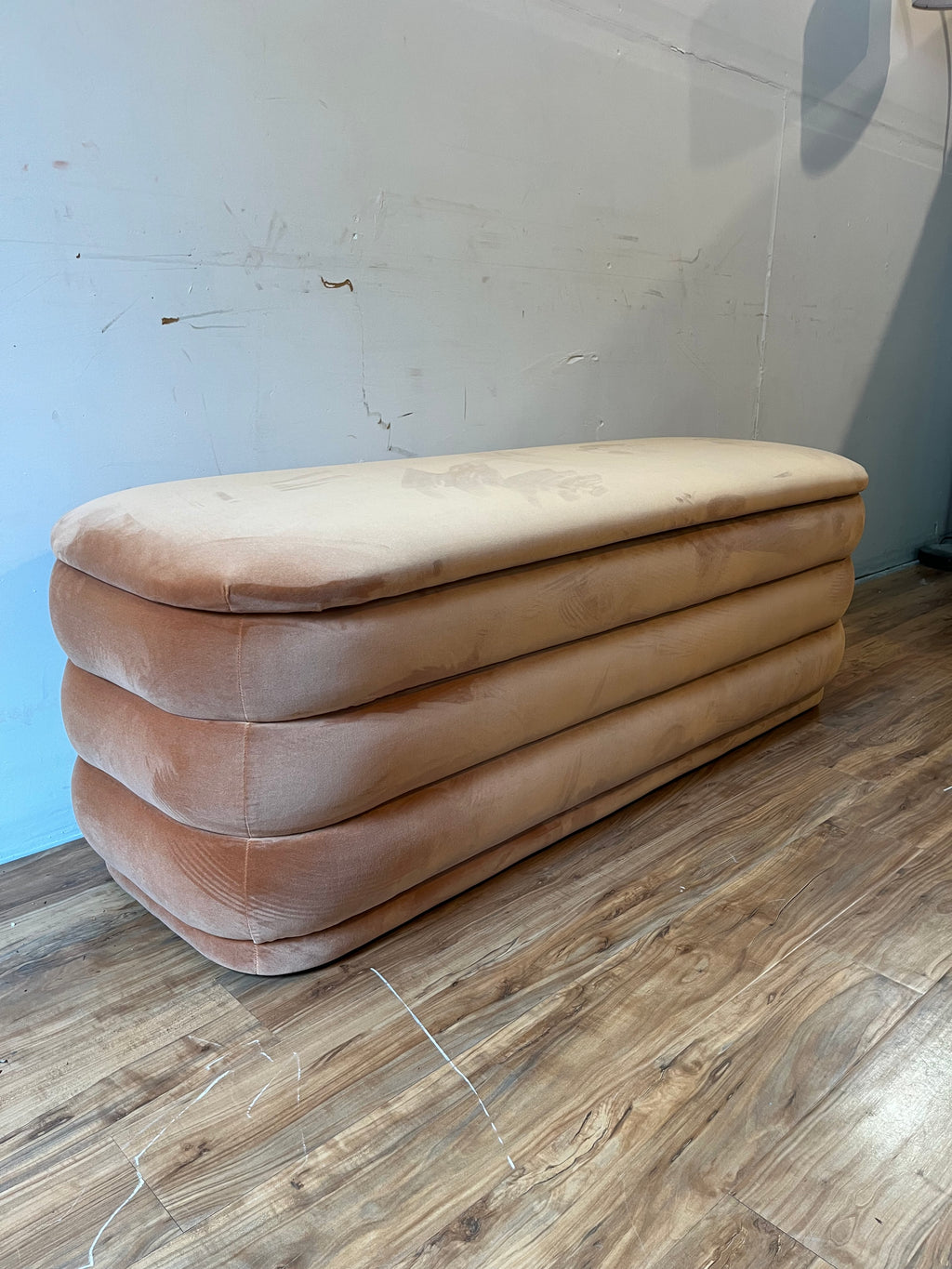 Article Rolph 55.5" Velvet Storage Bench - Plush Pacific Rust