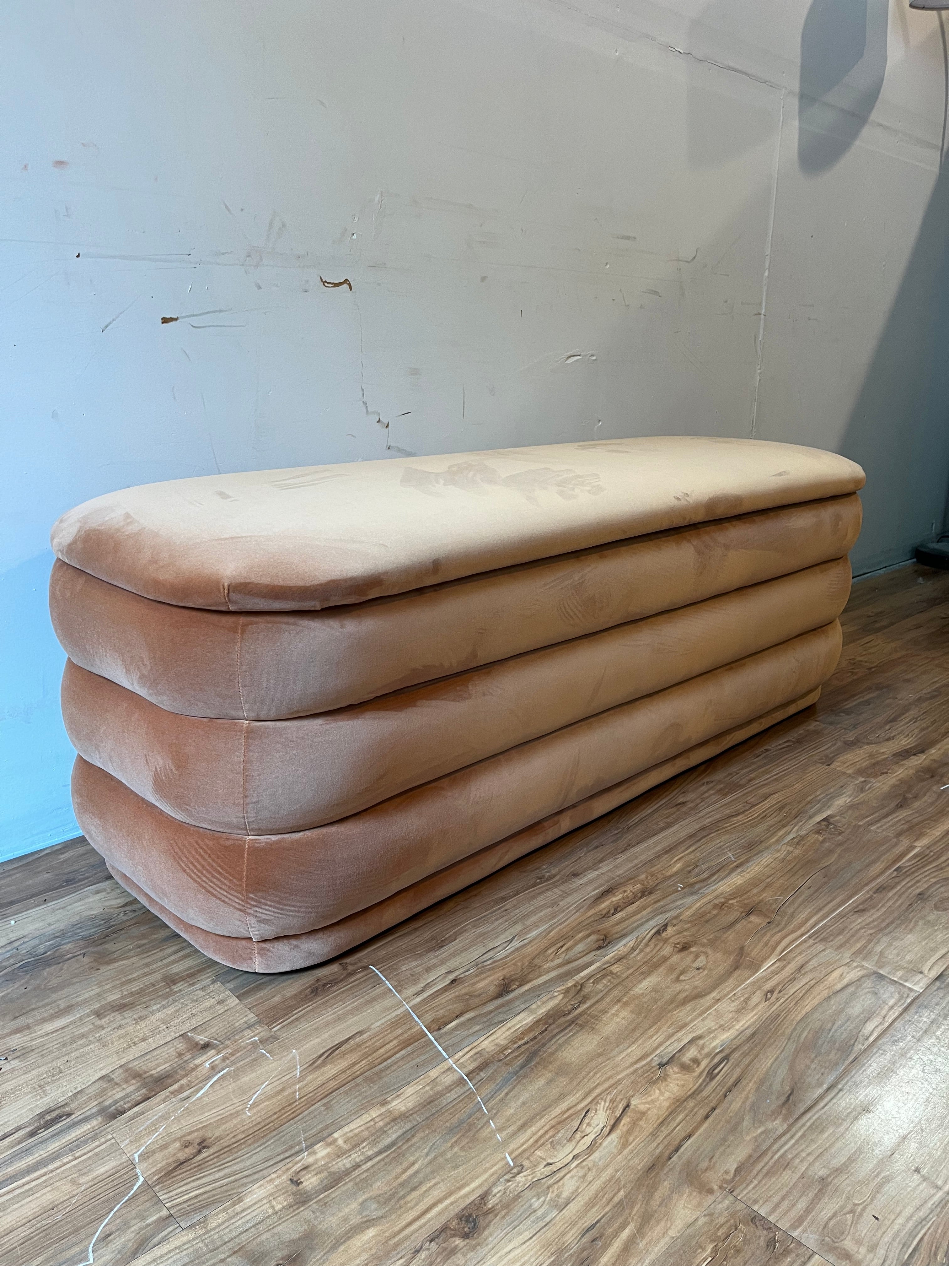 Article Rolph 55.5" Velvet Storage Bench - Plush Pacific Rust