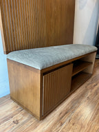 Article Kouva 47" Bench and Wall Panel Storage Set - Smoked Oak and Algonquin Green