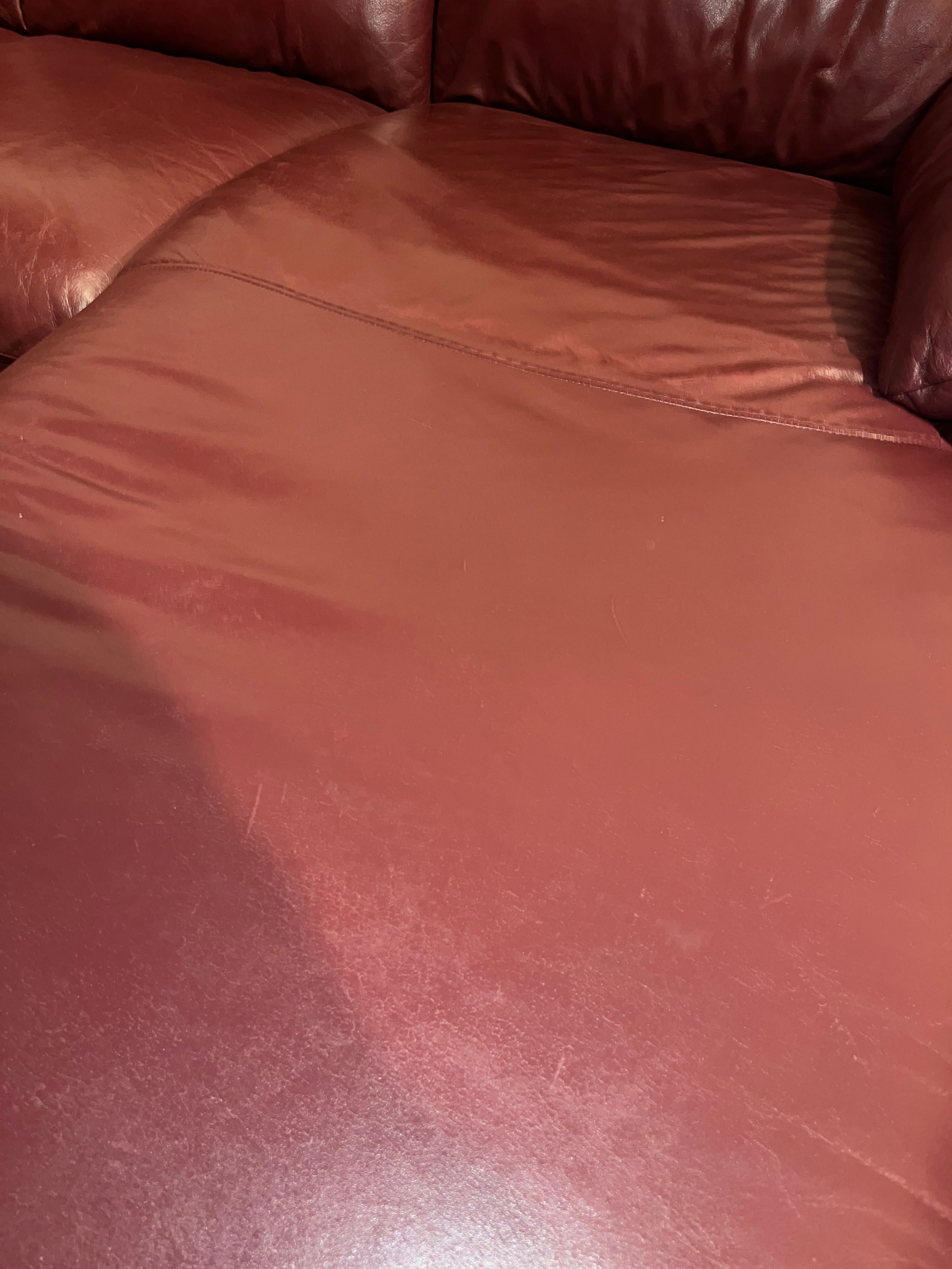 Natuzzi Italia Leather Sectional in Burgundy