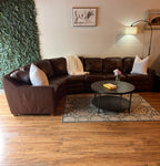 Jordan’s Furniture Leather Sectional in Espresso