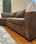 Macy’s Radley Sectional with Ottoman in Java Brown