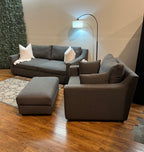 Oversized Sofa, Chair & Ottoman in Dark Slate