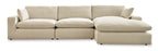 Elyza 3-Piece Sectional with RAF Chaise in Linen