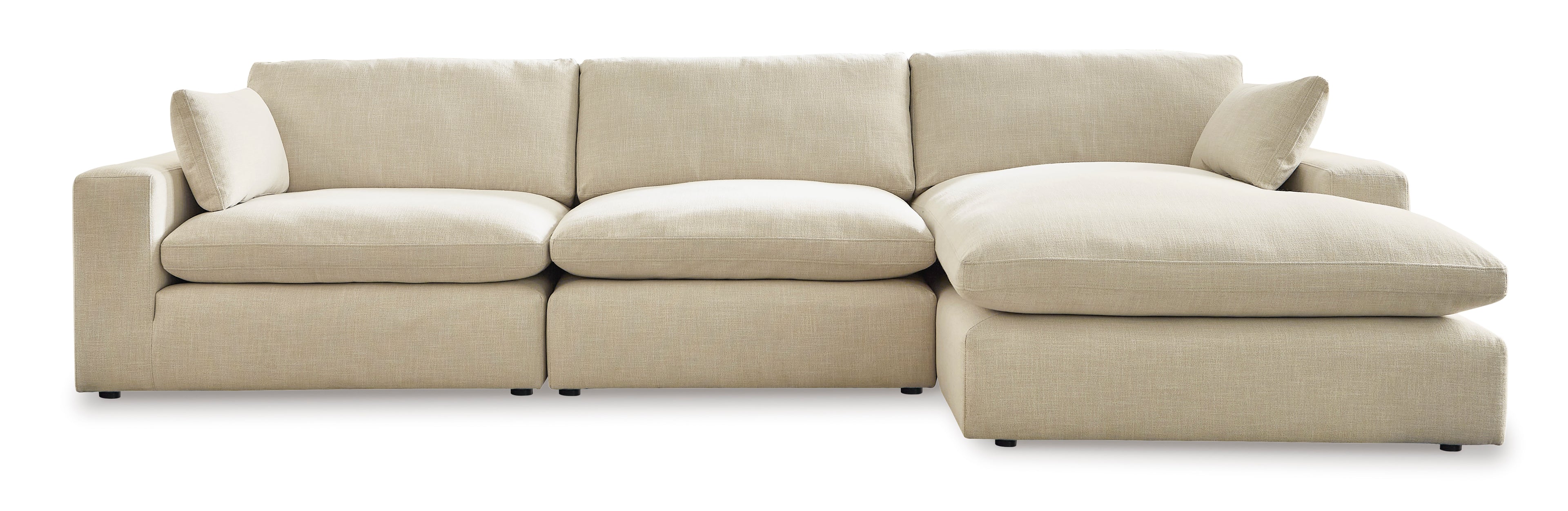 Elyza 3-Piece Sectional with RAF Chaise in Linen