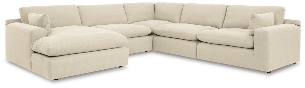 Elyza 5-Piece Sectional with Chaise in Linen