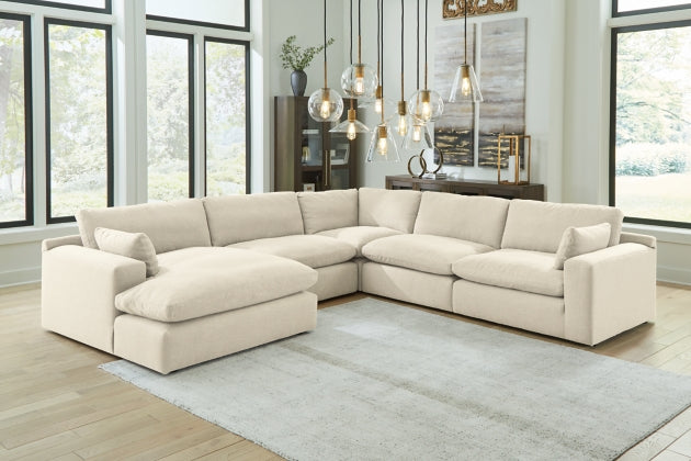 Elyza 5-Piece Sectional with LAF Chaise in Linen
