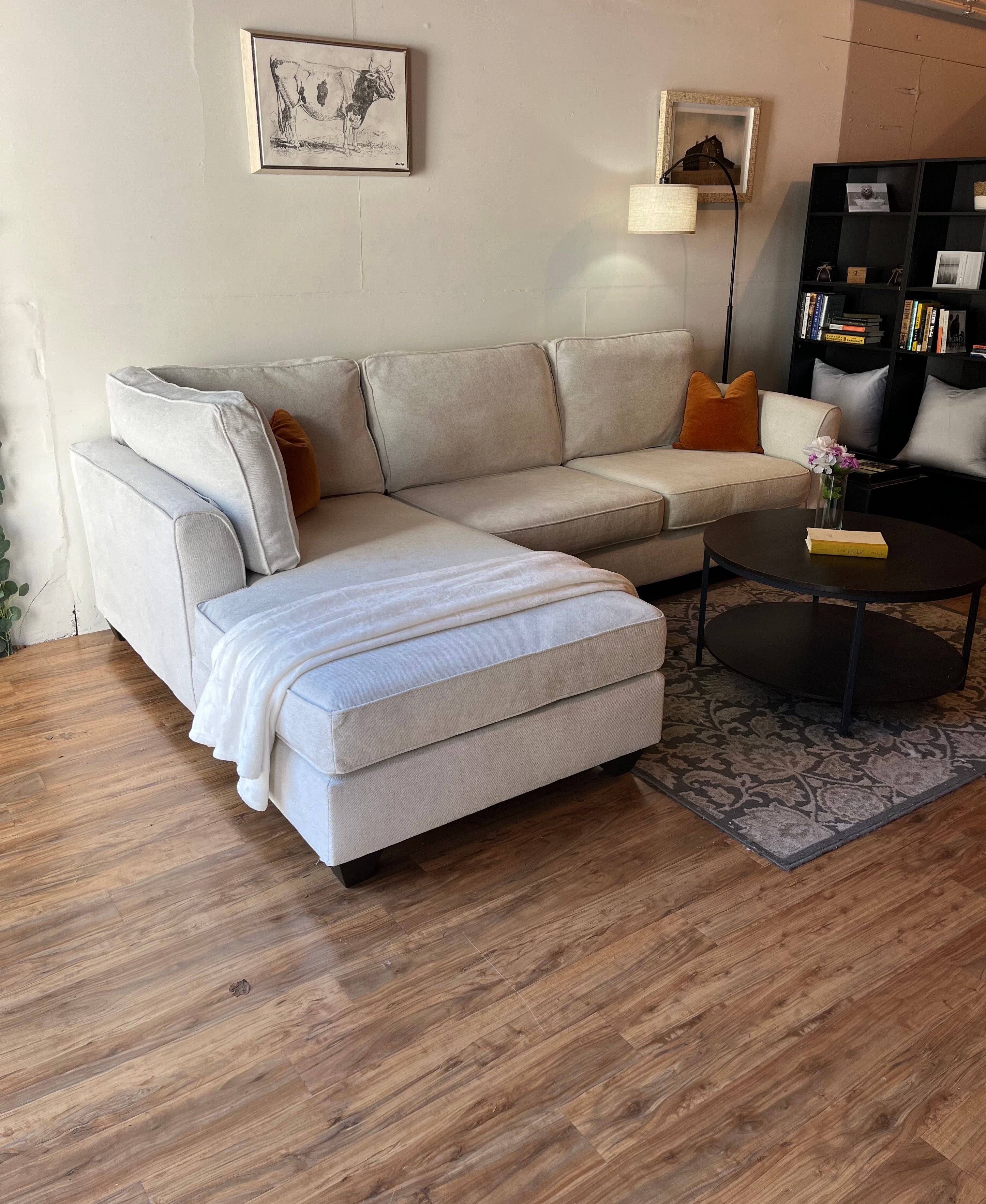 Jordan’s Furniture Sectional in Pearl White