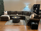Arhaus Sectional in Charcoal Gray