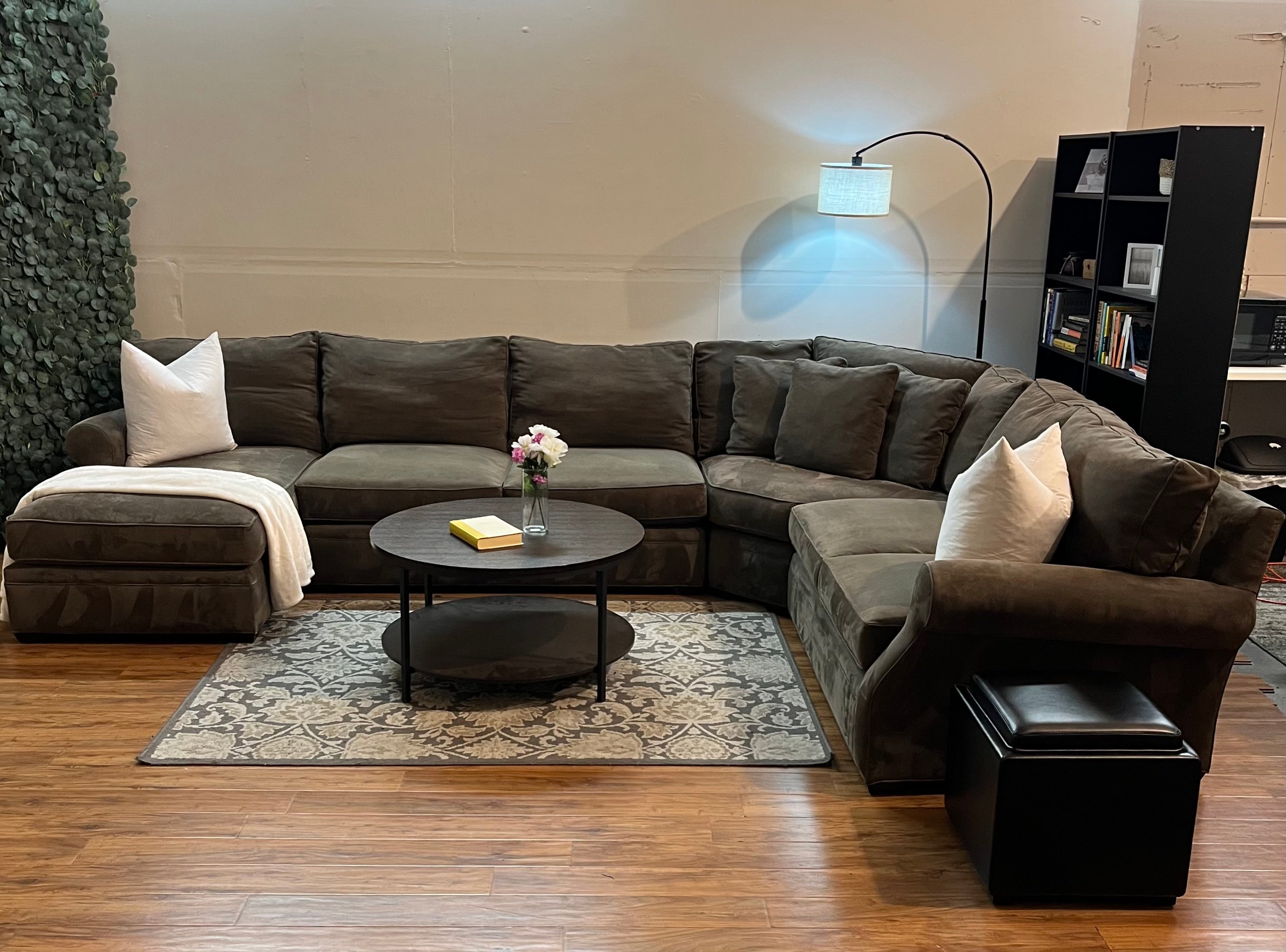 Arhaus Sectional in Charcoal Gray