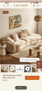 Castlery Fable Sectional in Oyster