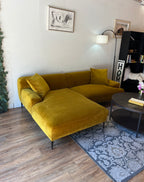 Article Abisko Velvet Sectional - Yarrow Gold