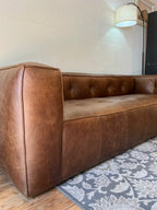 Poly & Bark Capa Leather Sofa - Chocolate Brown