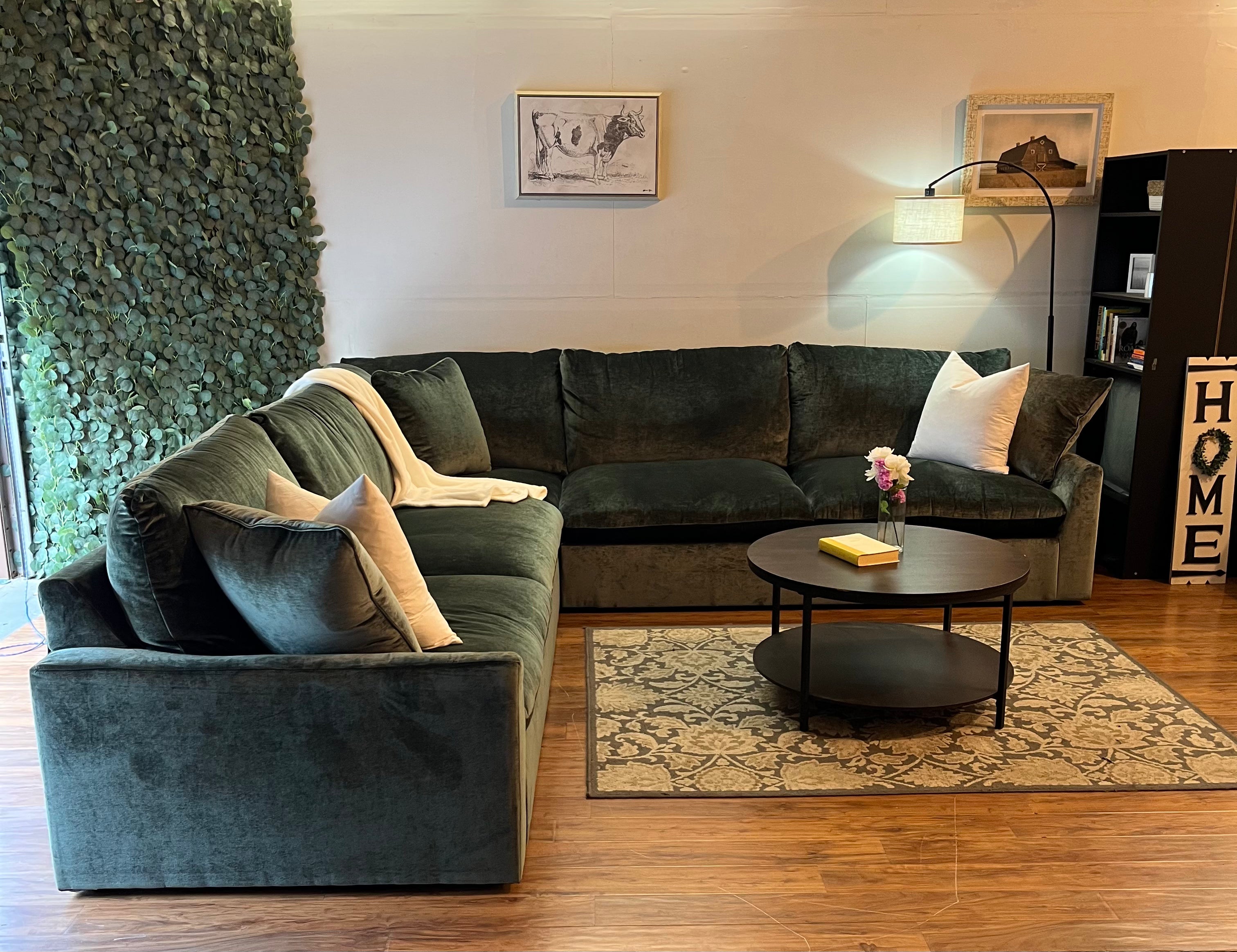 Rowan 3-Piece Sectional - Jade Green