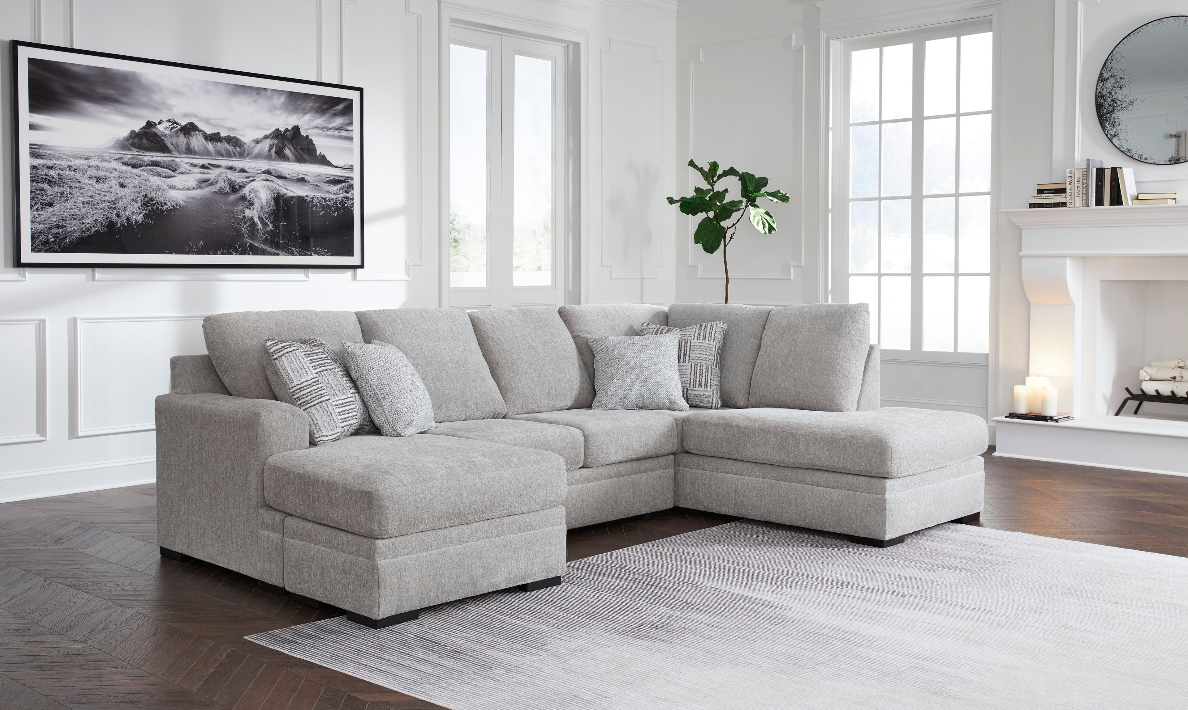 Gabyleigh 2-Piece Sectional with Chaise in Nickel