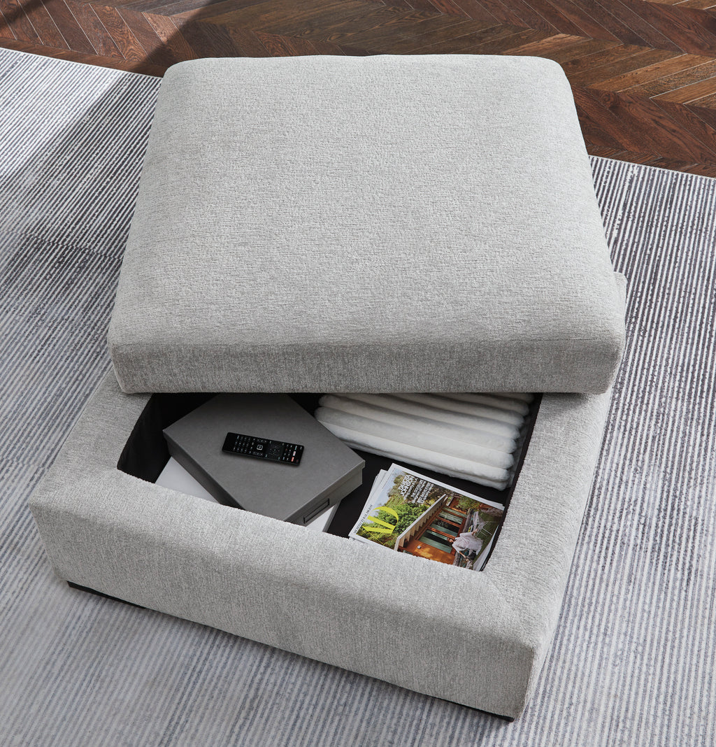 Gabyleigh Ottoman with Storage in Nickel