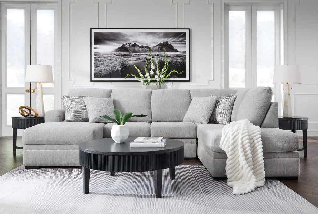 Gabyleigh 2-Piece Sectional with Chaise in Nickel