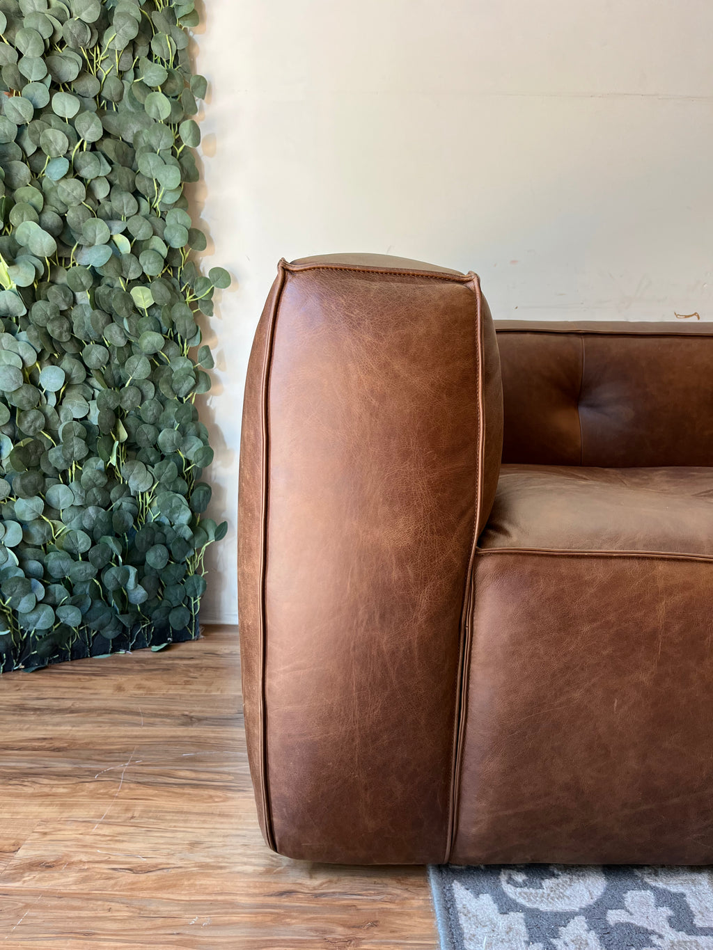 Poly & Bark Capa Leather Sofa - Chocolate Brown