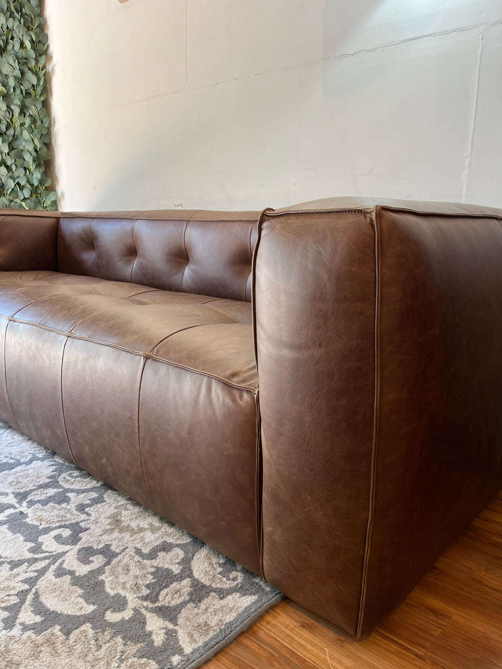 Poly & Bark Capa Leather Sofa - Chocolate Brown