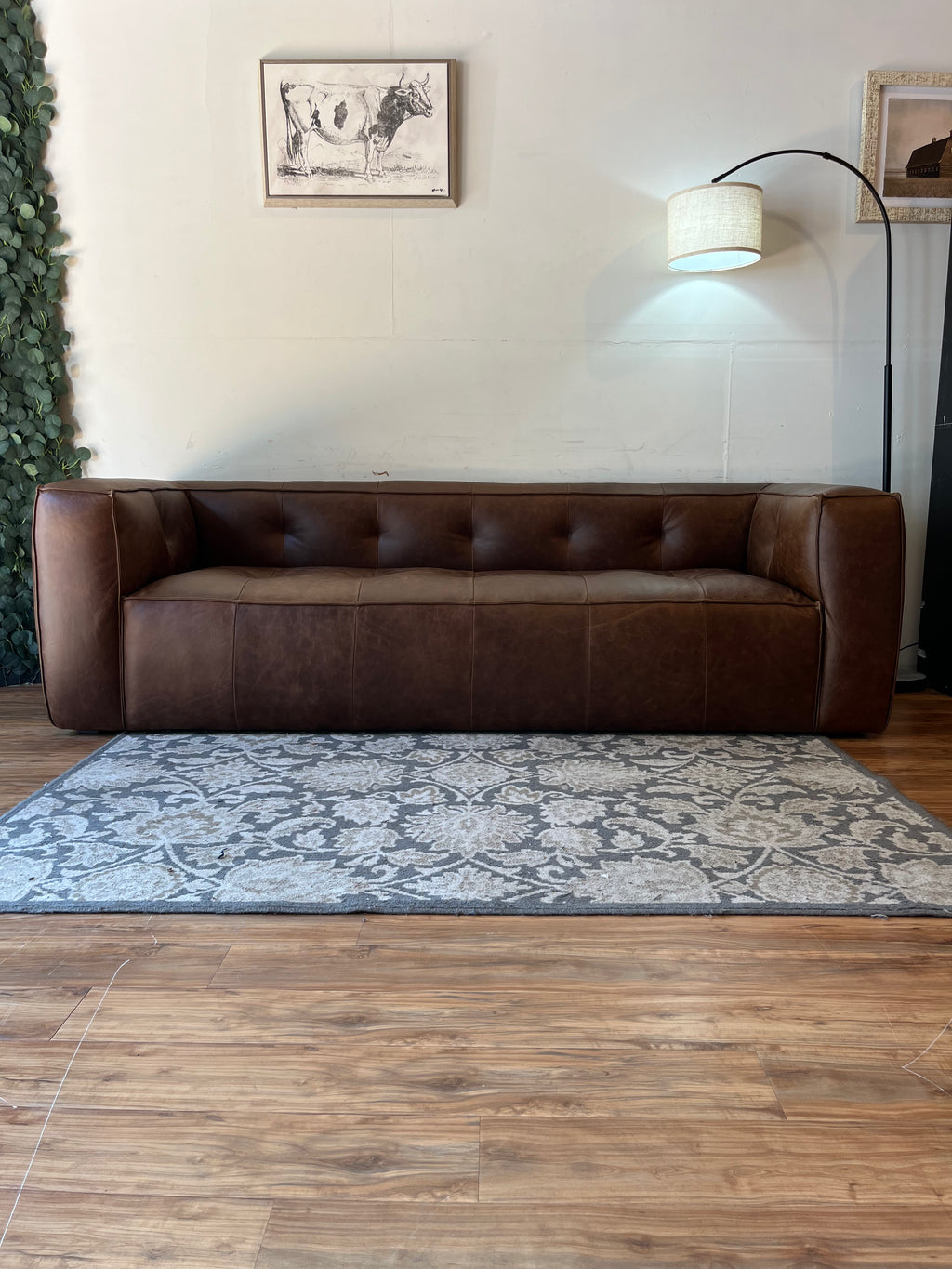 Poly & Bark Capa Leather Sofa - Chocolate Brown