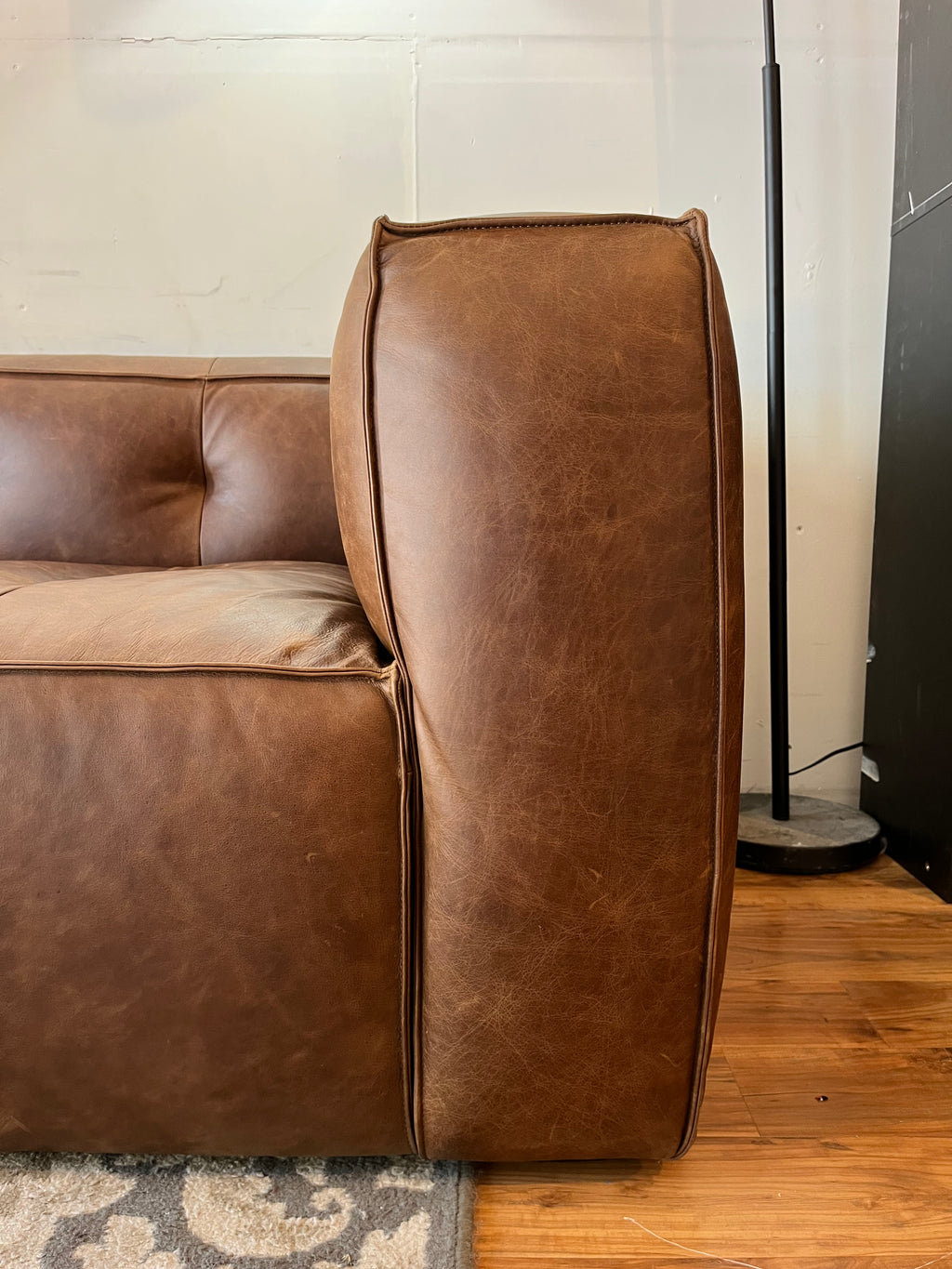 Poly & Bark Capa Leather Sofa - Chocolate Brown