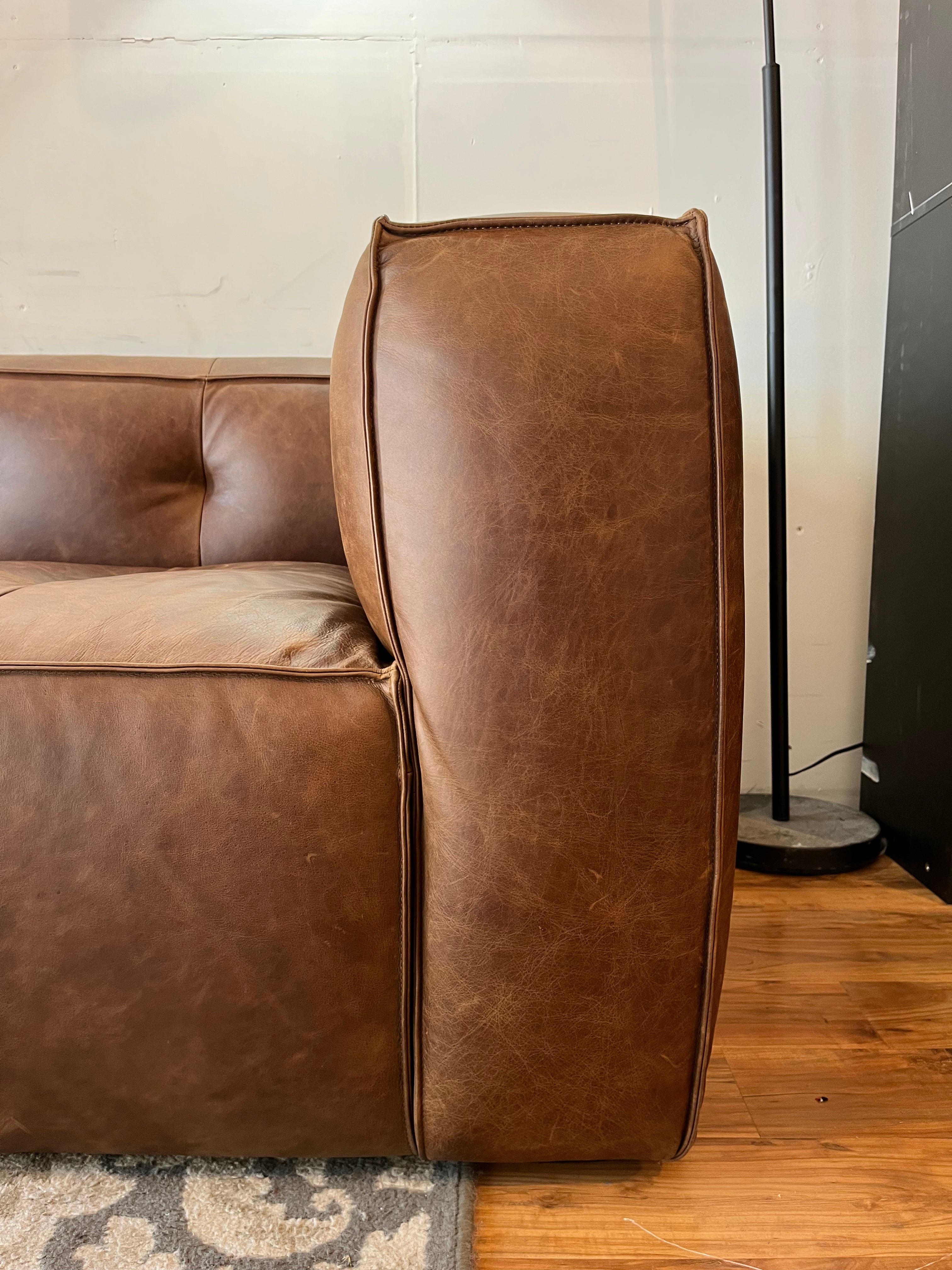Poly & Bark Capa Leather Sofa - Chocolate Brown